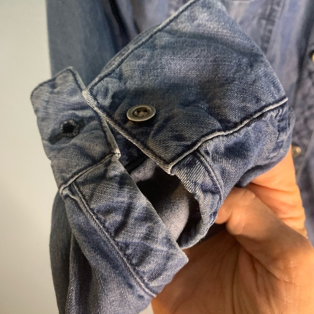 Rails Carter Blue Button Down Chambray Shirt Top - image 5